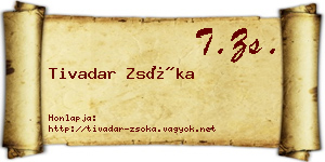 Tivadar Zsóka névjegykártya